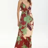 Floral Print Tie Back Ruffle Maxi Dress>MICAS Best