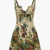 Floral Print V-neck Mini Dress>MICAS Online