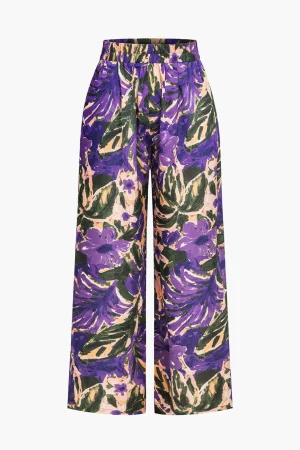 Floral Print Wide-Leg Pants>MICAS Hot
