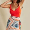Floral Print Wrap Knot Mini Skirt>MICAS New