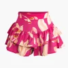 Floral Print Zip-Up Top And Ruffle Skirt Set>MICAS Hot