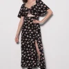 Floral Tie Front Midi Dress>MICAS Discount