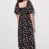 Floral Tie Front Midi Dress>MICAS Discount
