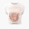 Flower Print Hem Knotted Short Sleeve T-Shirt>MICAS Outlet
