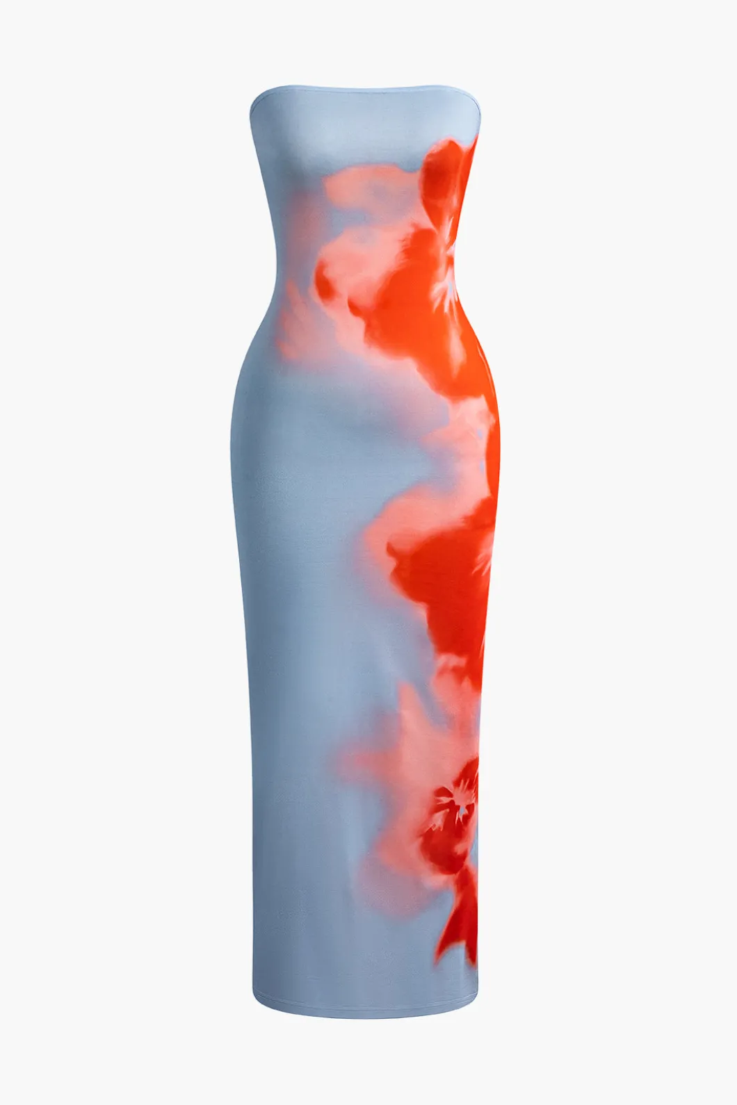 Flower Print Slit Maxi Dress>MICAS New