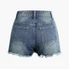 Frayed Destroyed Denim Shorts>MICAS Hot