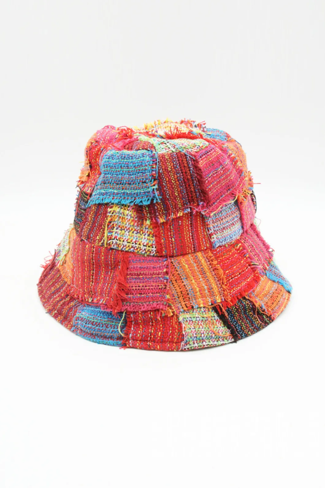 Frayed Patchwork Bucket Hat>MICAS Hot
