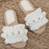 Fringe Braided Slipper Sandals>MICAS Outlet