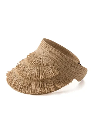 Fringe Brim Straw Visor Hat>MICAS Sale