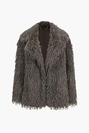 Fringe Faux Fur Coat>MICAS Online