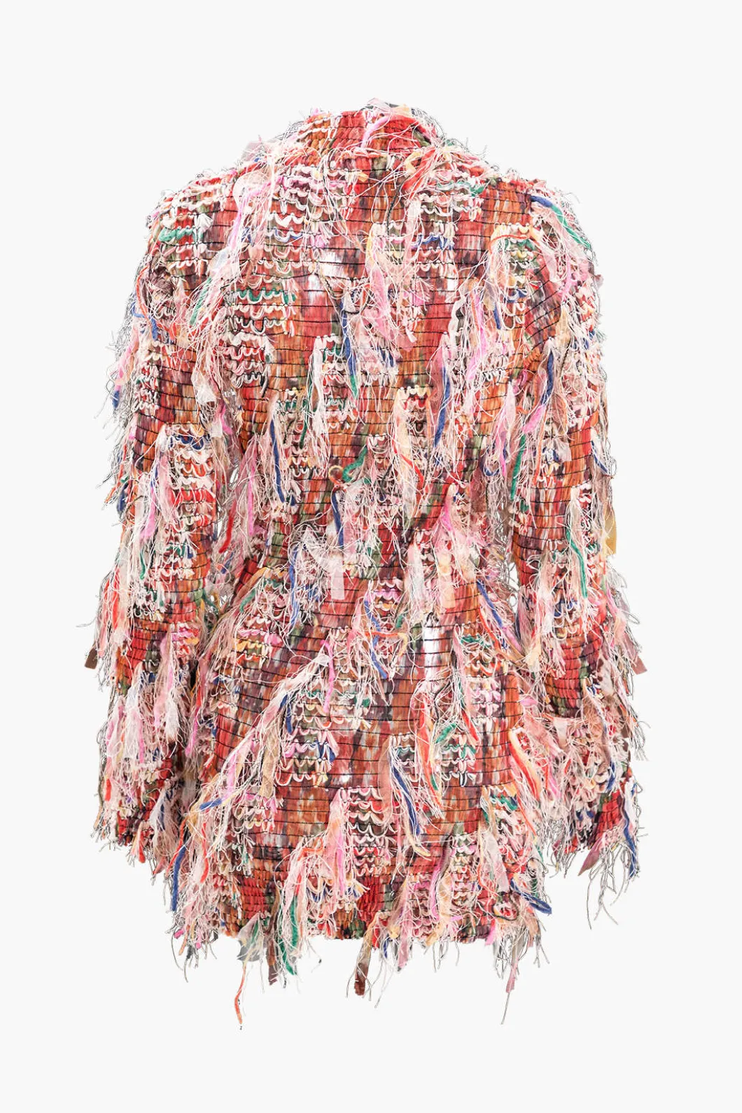 Fringe Long Sleeve Mesh Mini Dress>MICAS Fashion