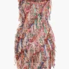 Fringe Mesh Strapless Mini Dress>MICAS Sale