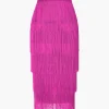 Fringed Tiered Midi Skirt>MICAS Outlet