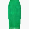 Fringed Tiered Midi Skirt>MICAS Outlet