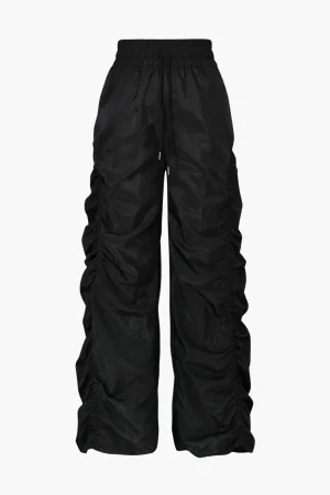 Gathered Drawstring Wide Leg Cargo Pants>MICAS Hot