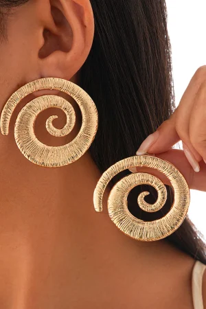 Geometric Spiral Pattern Earrings>MICAS Hot