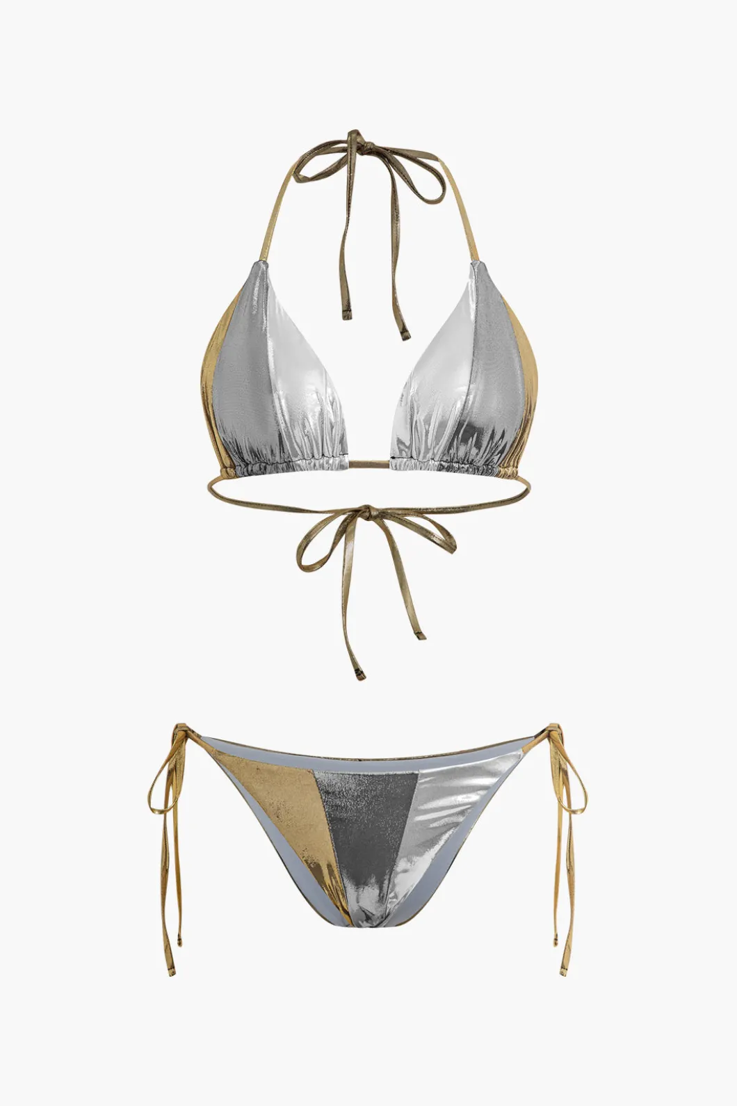 Glimmering Metallic Bikini Set>MICAS Best