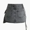 Graffiti Flap Pocket Denim Mini Skirt>MICAS Discount