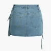 Graffiti Flap Pocket Denim Mini Skirt>MICAS Discount
