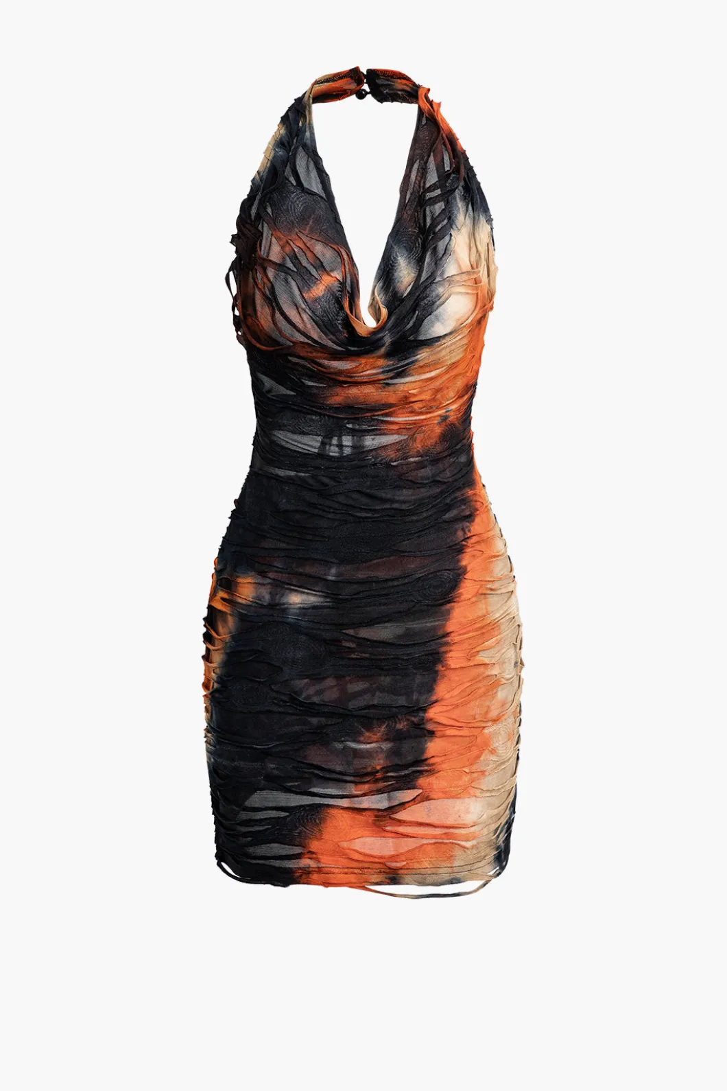 Halter Backless Distressed Mini Dress>MICAS Fashion