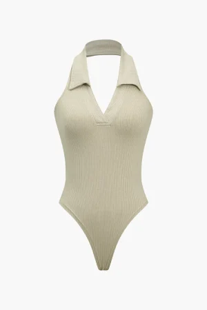 Halter Backless Polo Collar Bodysuit>MICAS Discount