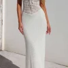 Halter Neck Backless Crochet Knit Dress>MICAS New