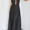 Halter Neck Cut Out Sleeveless Maxi Dress>MICAS Outlet