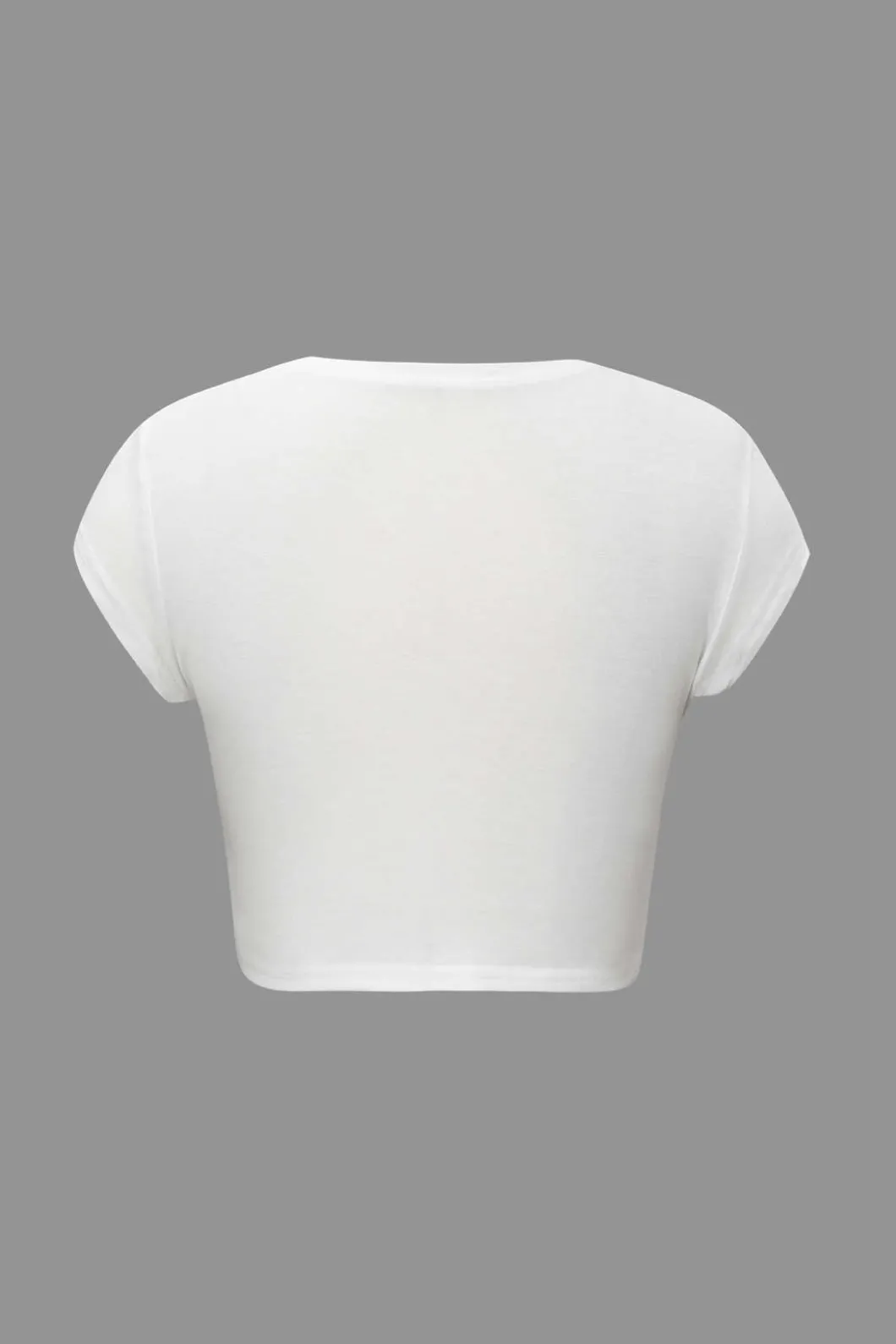 Hands Print Round Neck Crop T-shirt>MICAS Hot