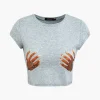 Hands Print Round Neck Crop T-shirt>MICAS Hot