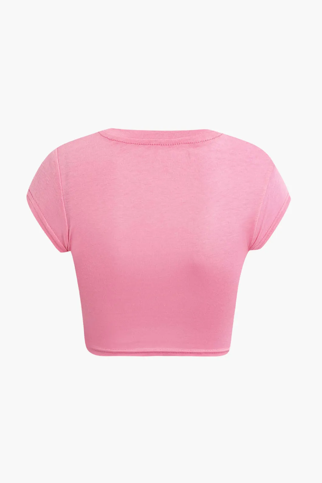 Hands Print Round Neck Crop T-shirt>MICAS Hot