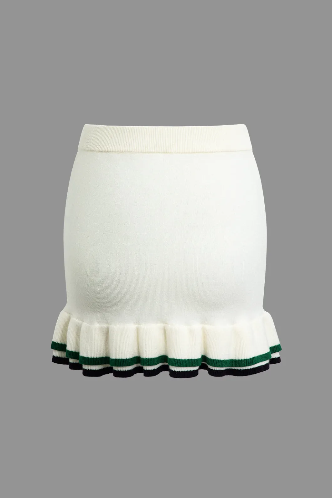 Hollow Out Polo Knit Crop Top And Skirt Set>MICAS Clearance