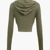 Hooded Zipper Long Sleeve Top>MICAS New