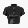 Hook And Eye Faux Leather T-Shirt>MICAS Best