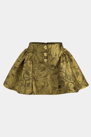 Jacquard Metallic Puff Zipper Skirt>MICAS Clearance