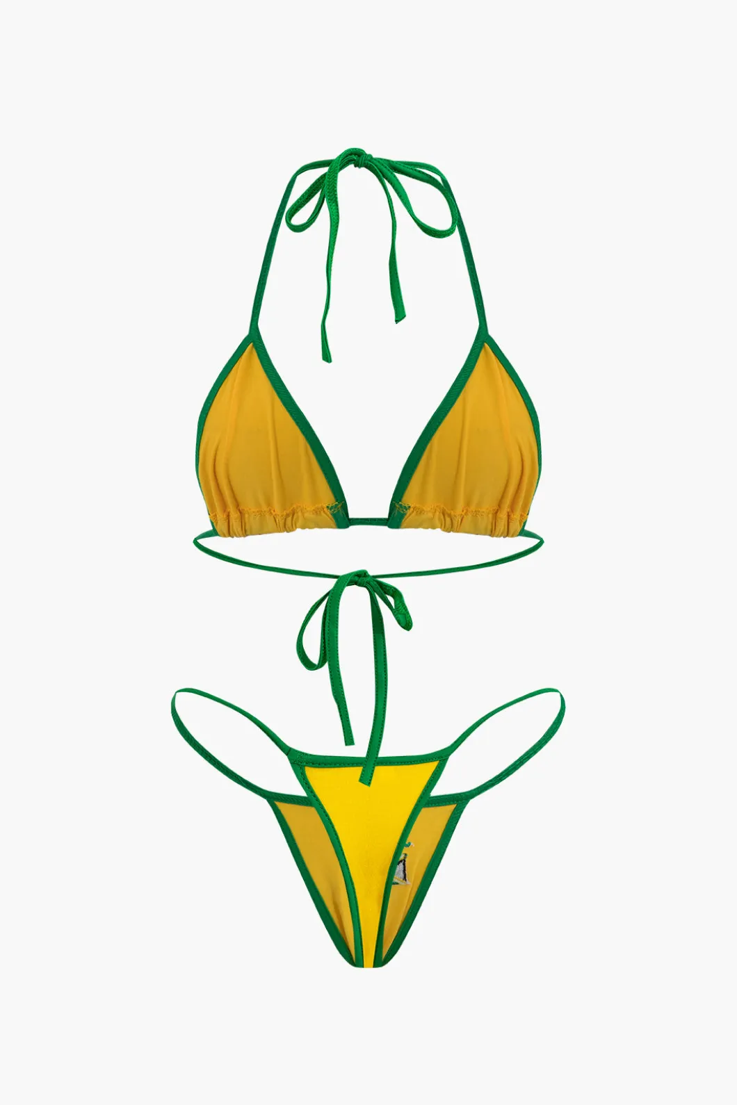 JAMAICA Embroidered Contrast Bikini Set>MICAS New