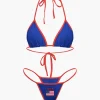 JAMAICA Embroidered Contrast Bikini Set>MICAS New