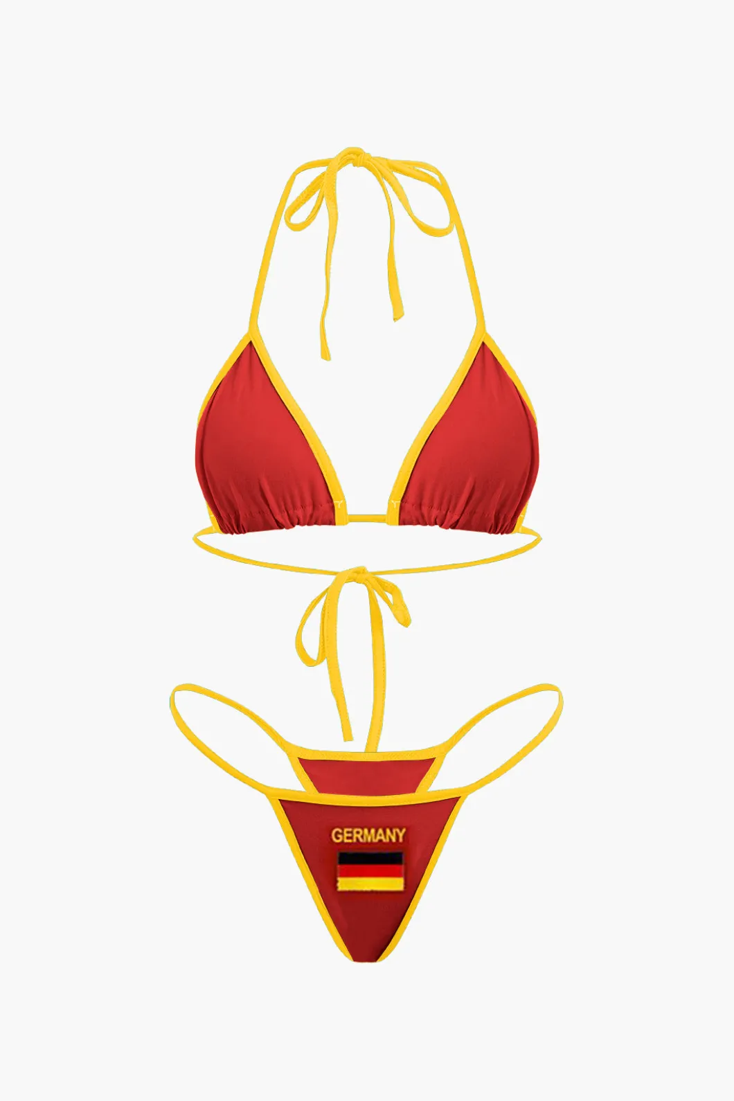 JAMAICA Embroidered Contrast Bikini Set>MICAS New