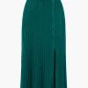 Knit Button Pleated Slit Skirt>MICAS Online