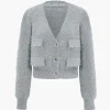 Knit Button Pocket Sweater Cardigan>MICAS Hot