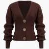 Knit Button V-neck Cardigan>MICAS Sale
