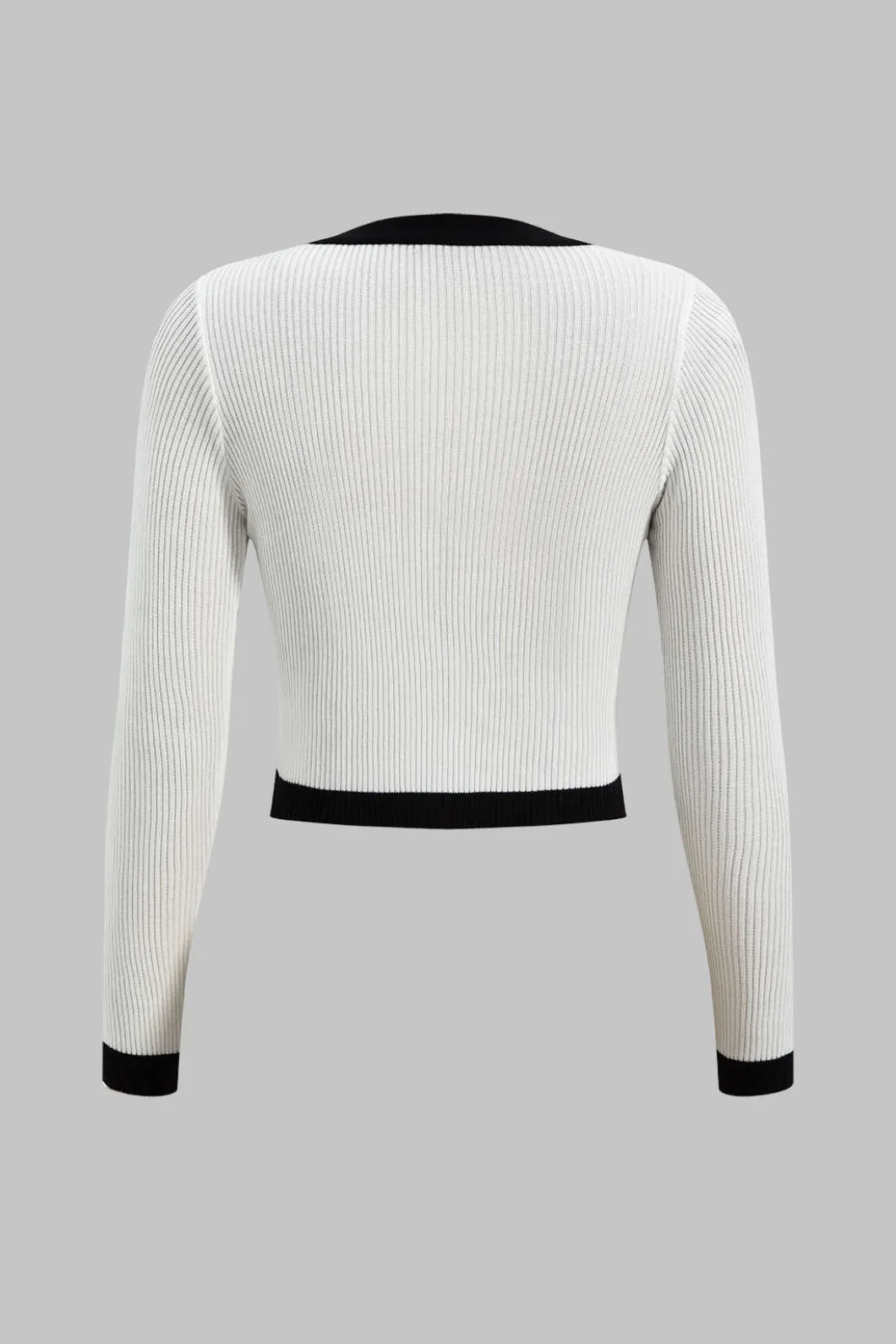 Knit Button V-Neck Patchwork Long Sleeve Cardigan And Slip Dress Set>MICAS New