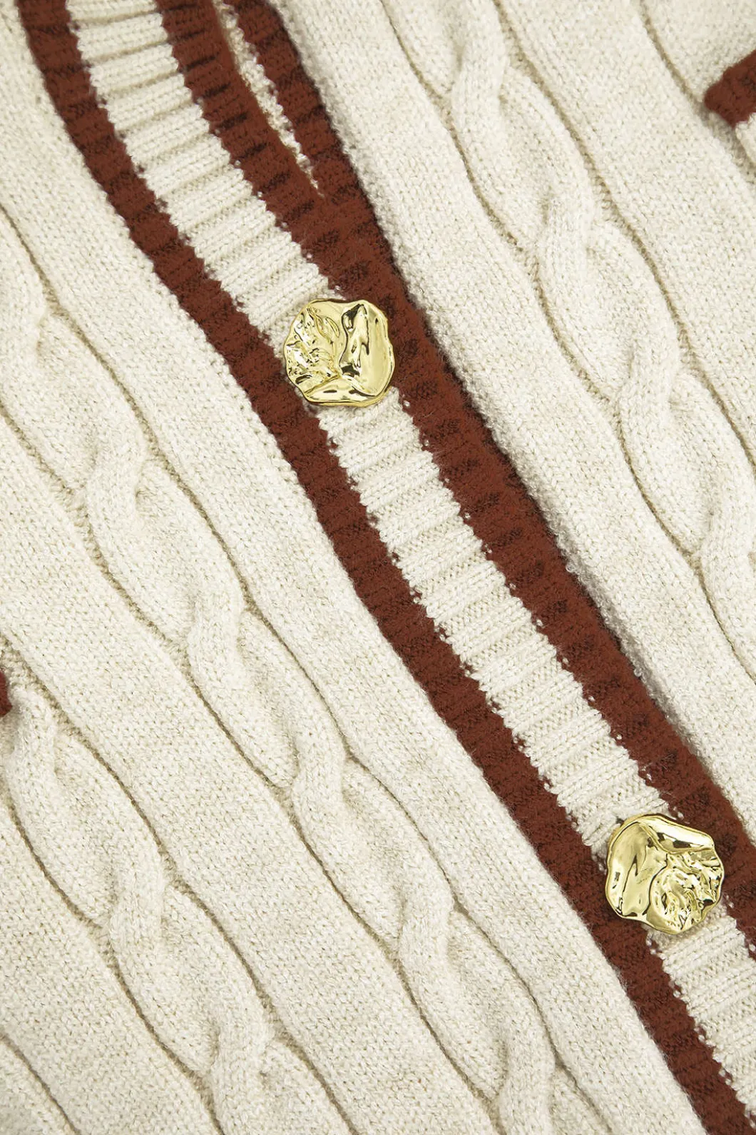 Knit Color Block Button Fake Pockets Long-Sleeve Top>MICAS Sale