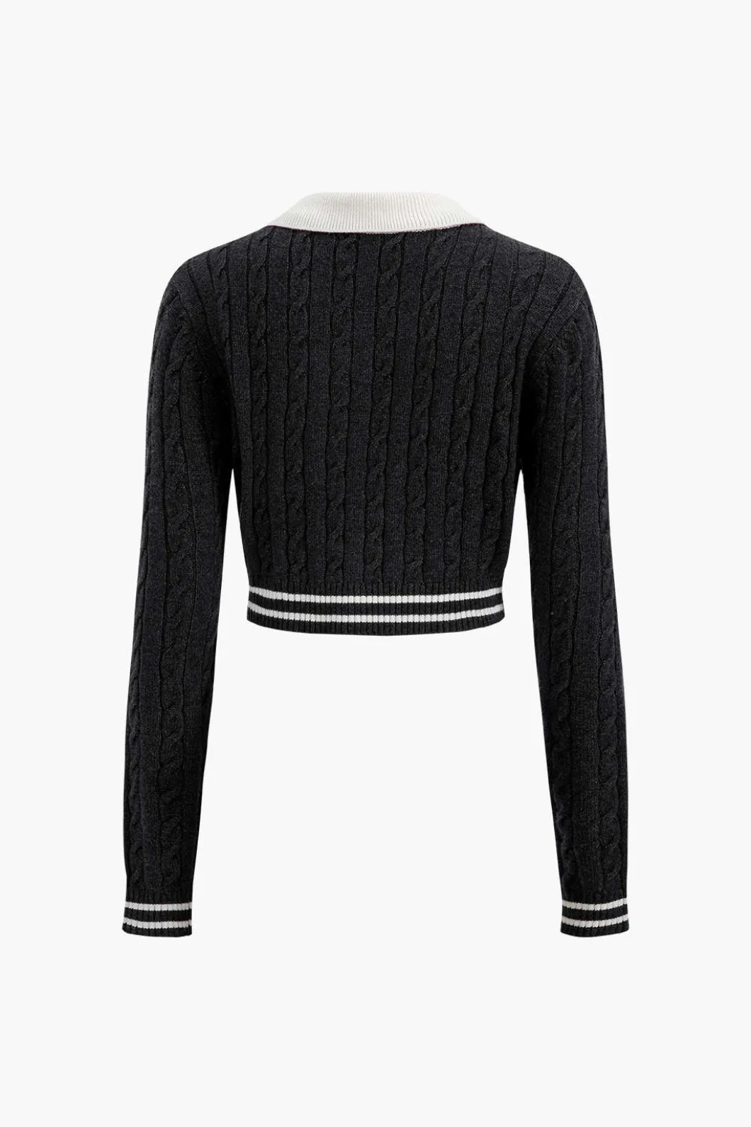 Knit Color Block Button Fake Pockets Long-Sleeve Top>MICAS Sale