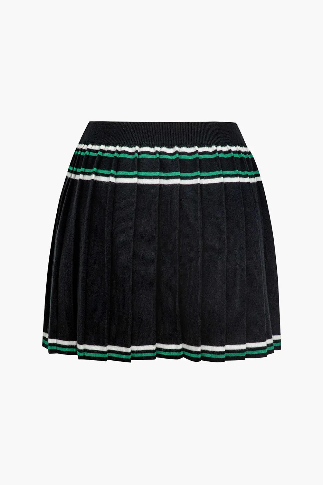 Knit Color Block Pleated Mini Skirt>MICAS Best