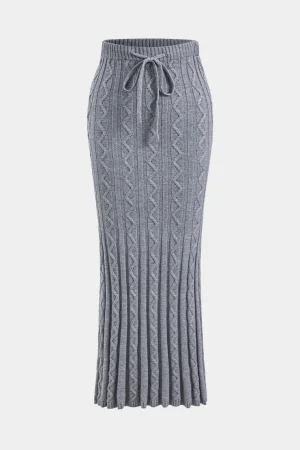 Knit Drawstring Tie-Up Skirt>MICAS Clearance