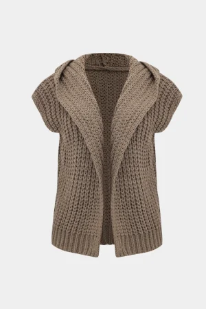 Knit Hooded Short Sleeve Cardigan>MICAS Outlet