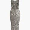 Knit Intertwine Tie Midi Dress>MICAS Best