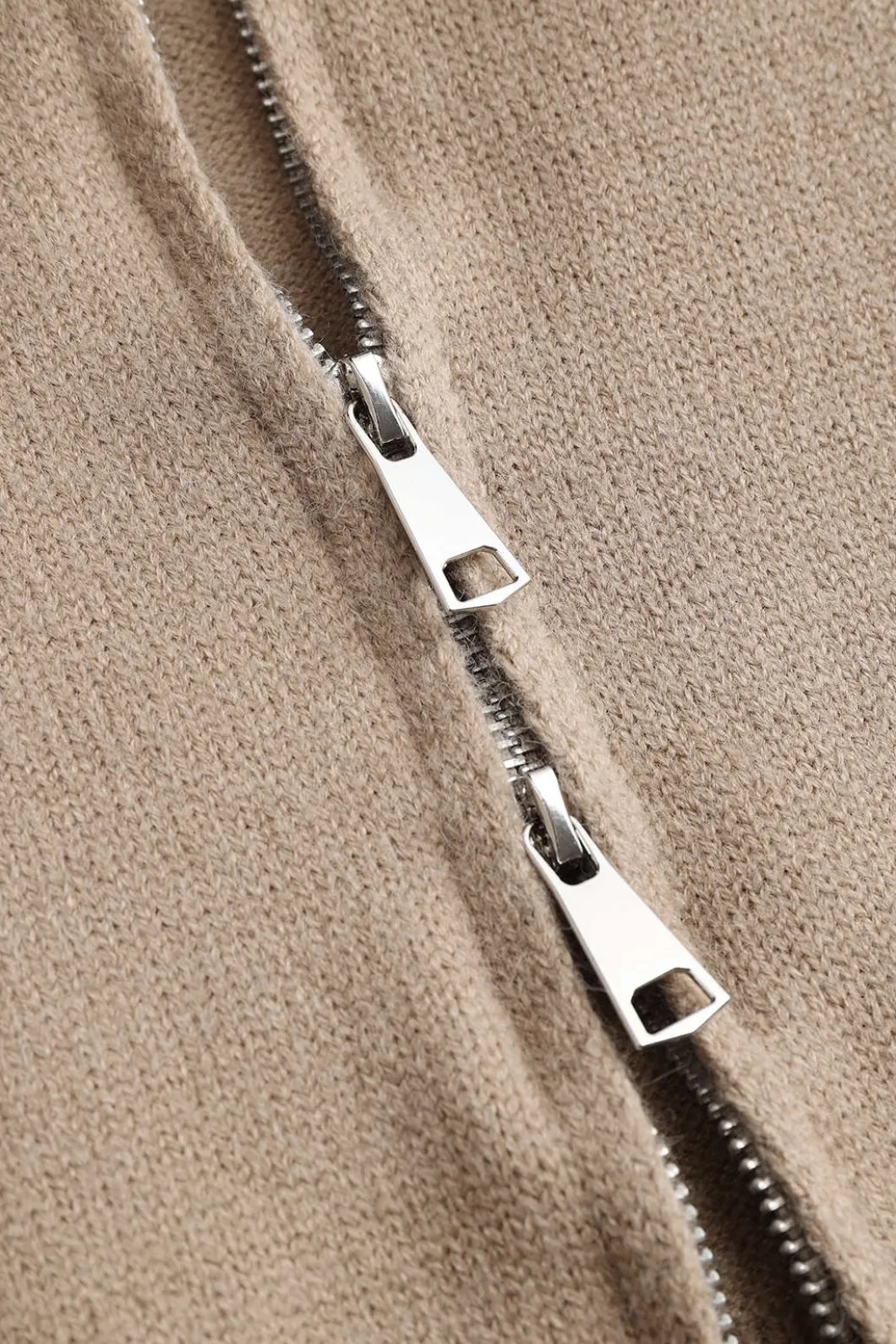 Knit Leather Patchwork Zipper Cardigan>MICAS Discount