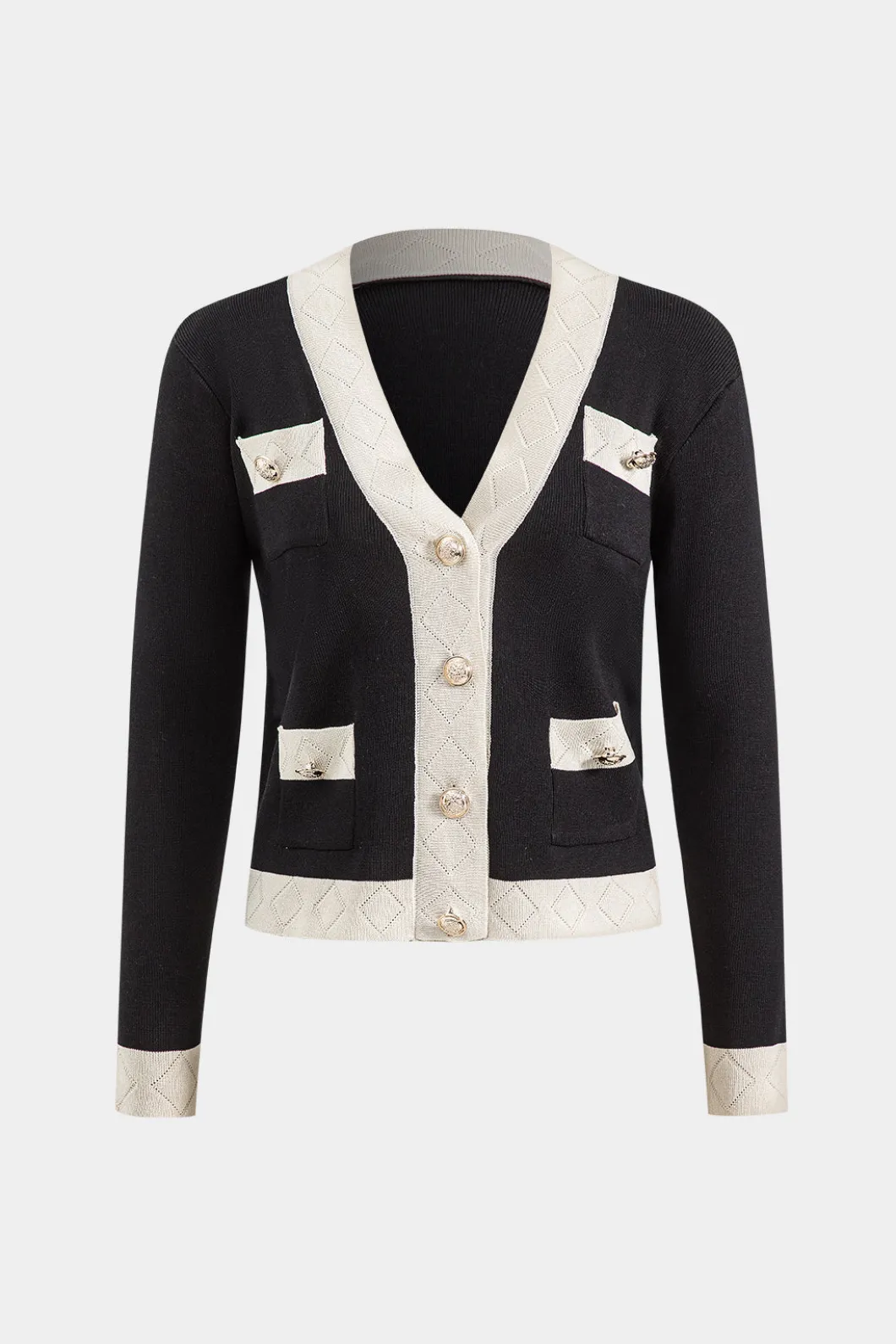 Knit Metallic Button Pocket Top And Pants Set>MICAS Hot