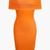 Knit Off-Shoulder Mini Dress>MICAS Clearance